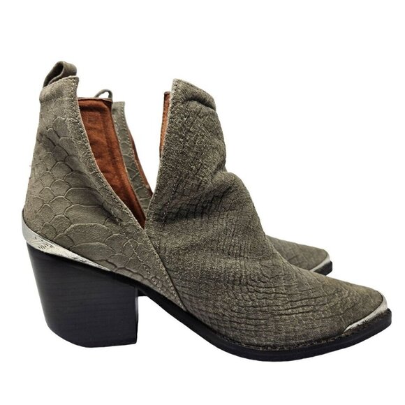 Jeffrey Campbell Cromwell Booties Green Women’s Size 7.5 Boho Festival Hippie - Picture 1 of 10